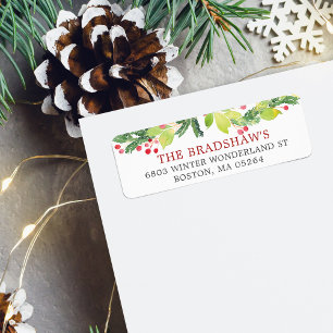 Festive Winter Berries Return Address Label