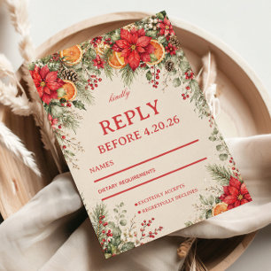 Festive Winter Botanical Citrus Splendour RSVP Card