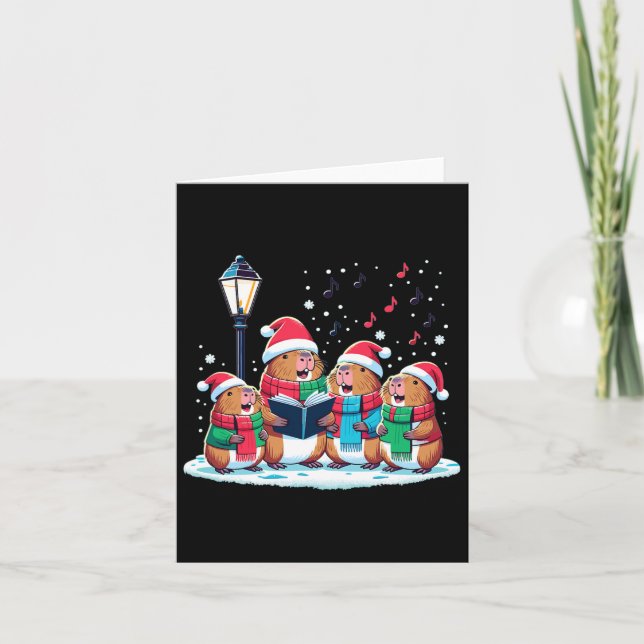 Festive Winter Capybara Christmas  Card (Front)