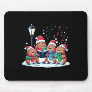 Festive Winter Capybara Christmas Mouse Pad