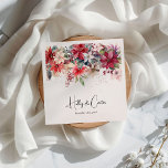 Festive Winter Christmas Florals Wedding Napkin<br><div class="desc">Elegant wedding napkins featuring winter florals - poinsettias,  in rich shades of red,  burgundy,  creams and ivory,  festive berries,  lush greenery and accents of faux gold glitter dusting.</div>