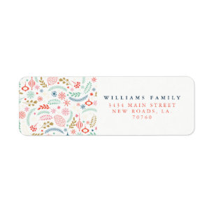 Festive Winter Christmas Return Address Label