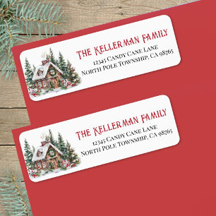 Festive Winter Christmas Return Address Label
