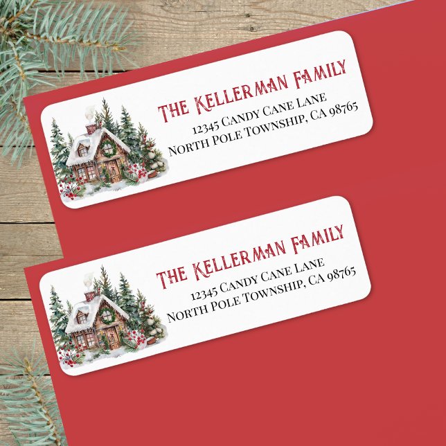 Festive Winter Christmas Return Address Label (Festive Winter Christmas Return Address label)