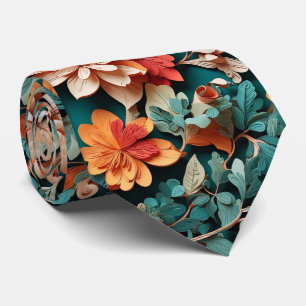 Festive Winter Floral Elegance Tie