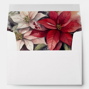 Festive Winter Florals Return Address Envelope