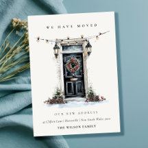 Festive Winter Front Door We have Moved Card