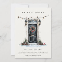 Festive Winter Front Door We have Moved Card