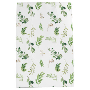 Festive Winter Greenery Botanicals Holiday Medium Gift Bag