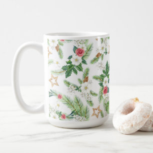 Festive Winter Holiday Botanicals Coffee Mug
