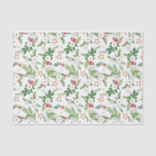Festive Winter Holiday Botanicals  Tissue Paper