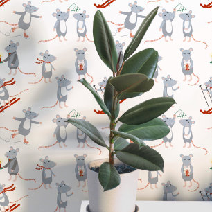 Festive Winter Holiday Mice Wallpaper