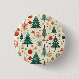 Festive Winter Holidays Pattern 3 Cm Round Badge