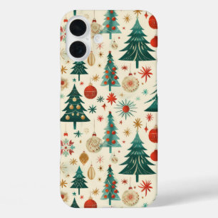 Festive Winter Holidays Pattern iPhone 16 Plus Case
