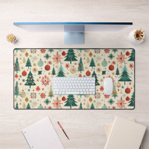 Festive Winter Holidays Pattern Desk Mat