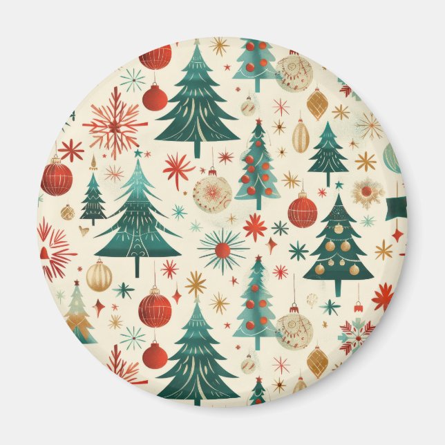 Festive Winter Holidays Pattern Magnet (Front)