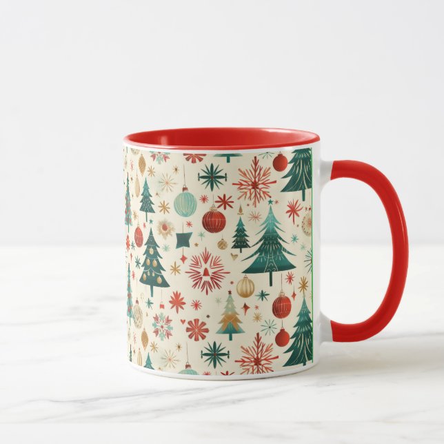 Festive Winter Holidays Pattern Mug (Right)