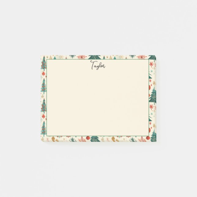 Festive Winter Holidays Pattern Post-it Notes (Front)