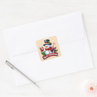 Festive Winter Joy Square Sticker