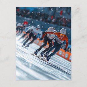 Festive Winter Olympics Holiday Cheer Awaits Postcard