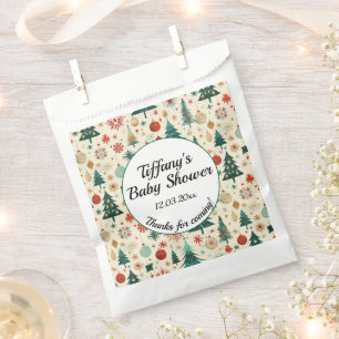 Festive Winter Pattern Baby Shower Favour Bag