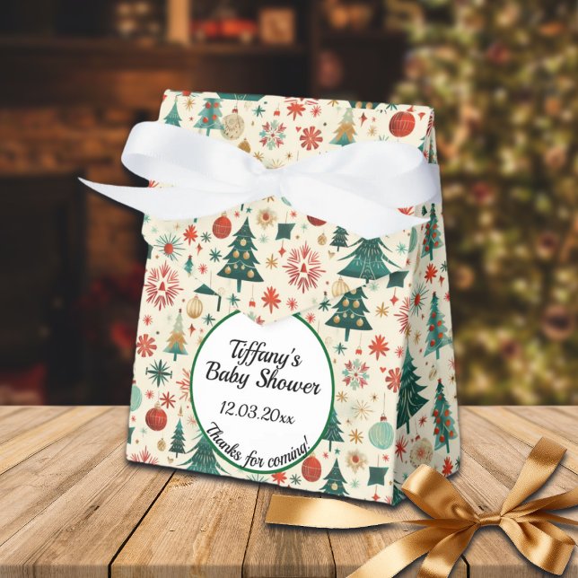 Festive Winter Pattern Baby Shower  Favour Box (Creator Uploaded)