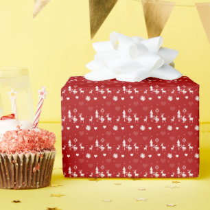Festive winter pattern wrapping paper