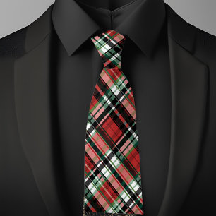 Festive Winter Plaid Tie