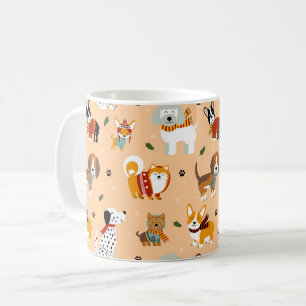 Festive Winter Puppy Scarves Coffee Mug