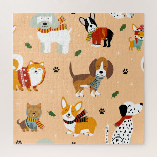 Festive Winter Puppy Scarves Jigsaw Puzzle