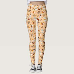Festive Winter Puppy Scarves Leggings