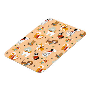Festive Winter Puppy Scarves Magnet