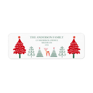 Festive Winter Scenery Scandinavian Christmas Return Address Label