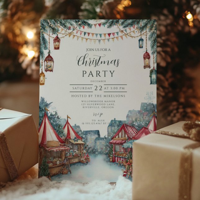 Festive Winter Village Christmas Holiday Card (Creator Uploaded)