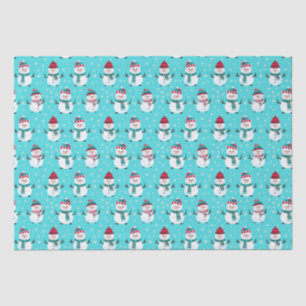 Festive Winter Wonderland Blue Snowmen Christmas Tissue Paper