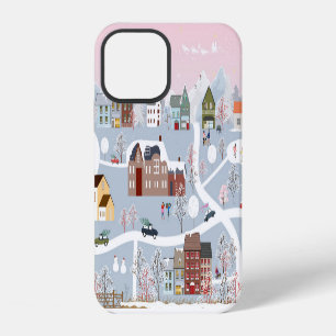 Festive Winter Wonderland: Nighttime Cityscape iPhone 12 Case