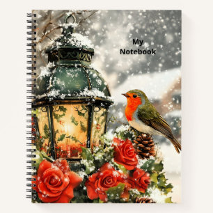 Festive Winter Wonderland Scene Notebook