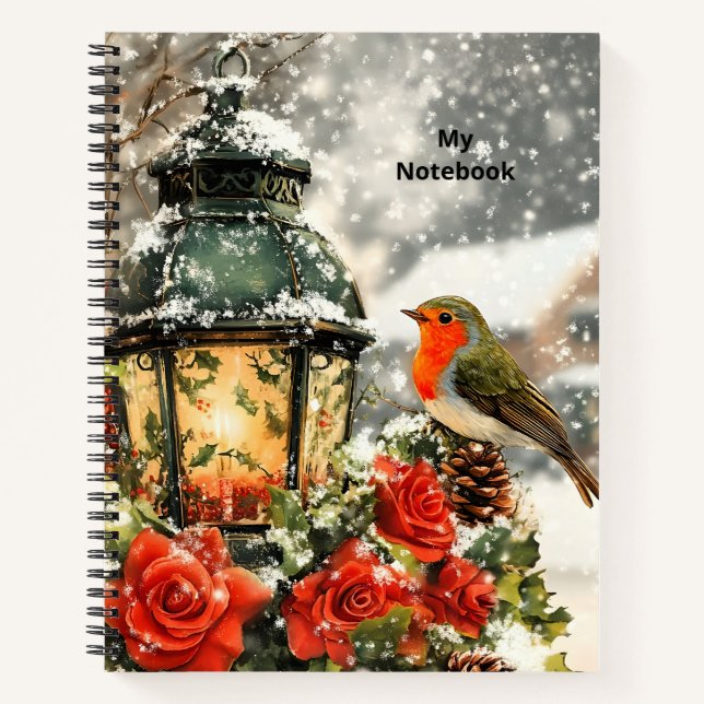 Festive Winter Wonderland Scene Notebook (Front)