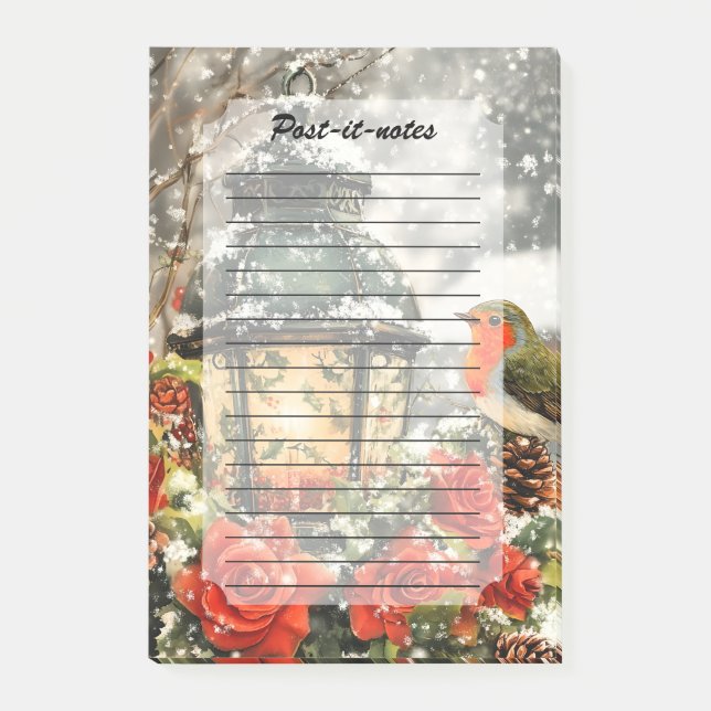 Festive Winter Wonderland Scene Post-it Notes (Front)