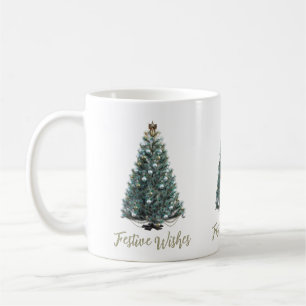 Festive Wishes. Christmas tree design Coffee Mug
