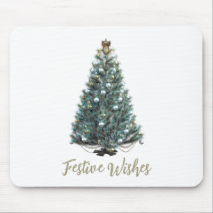 Festive Wishes. Christmas tree design Mouse Pad