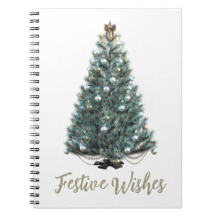 Festive Wishes. Christmas tree design Notebook