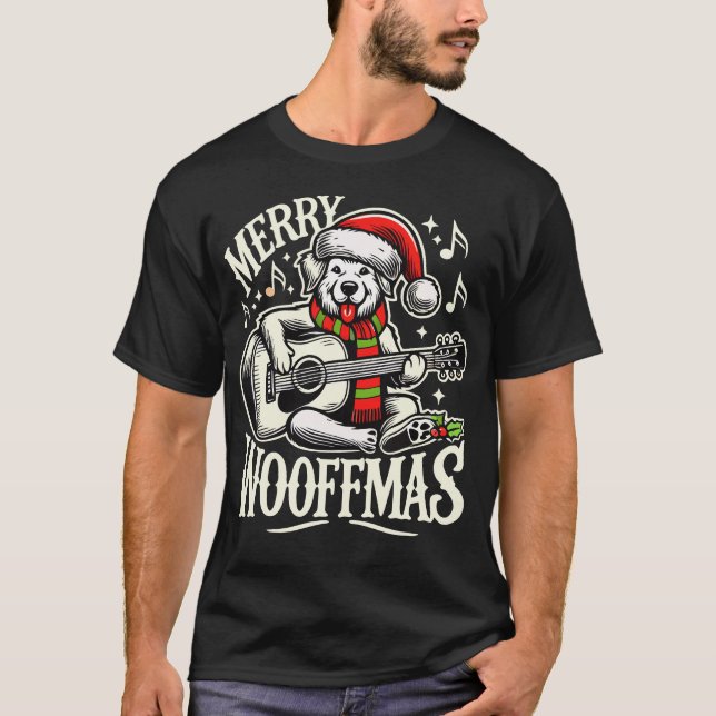 Festive Woofmas Dogs Merry Christmas Holiday T-Shi T-Shirt (Front)