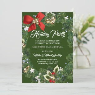 Festive Wreath Holiday Party Invitation