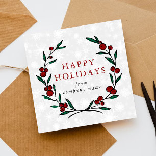 Festive Wreath Merry Christmas Happy Holiday Card