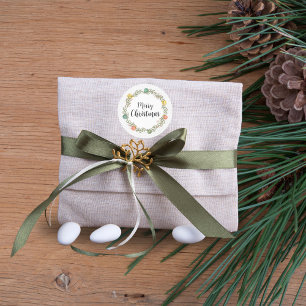 Festive Wreath Merry Christmas Stickers