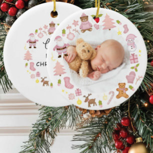 Festive Wreath Photo Christmas Ornament