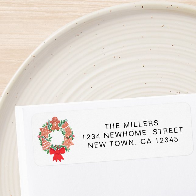 Festive Wreath Return Address  Label (Creator Uploaded)