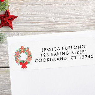 Festive Wreath Return Address  Label