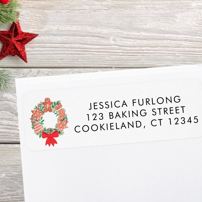 Festive Wreath Return Address  Label (Creator Uploaded)